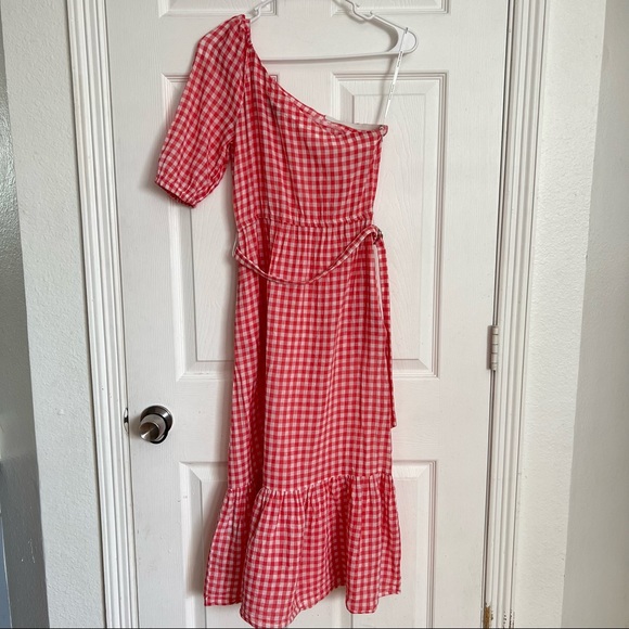 Donna Morgan | Short Sleeve Plaid Linen Midi Shirt Dress - Picture 3 of 10